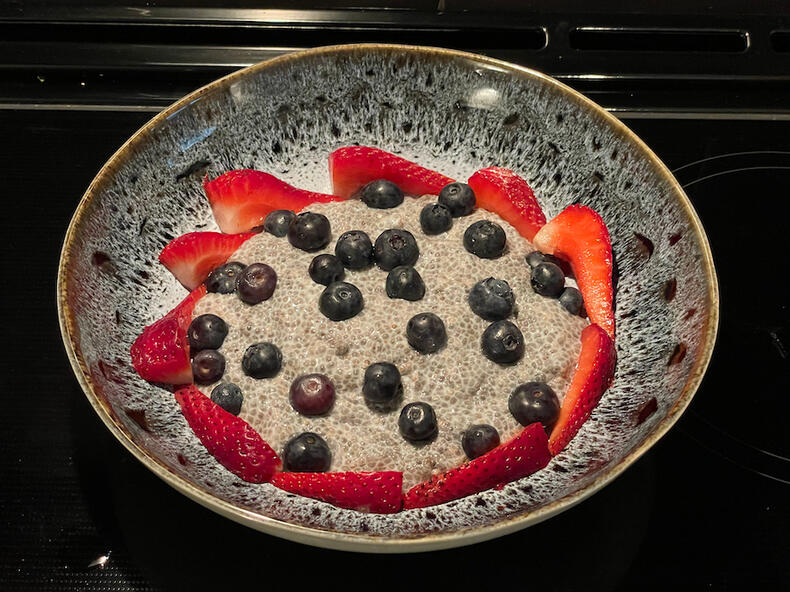 Chia pudding with berries